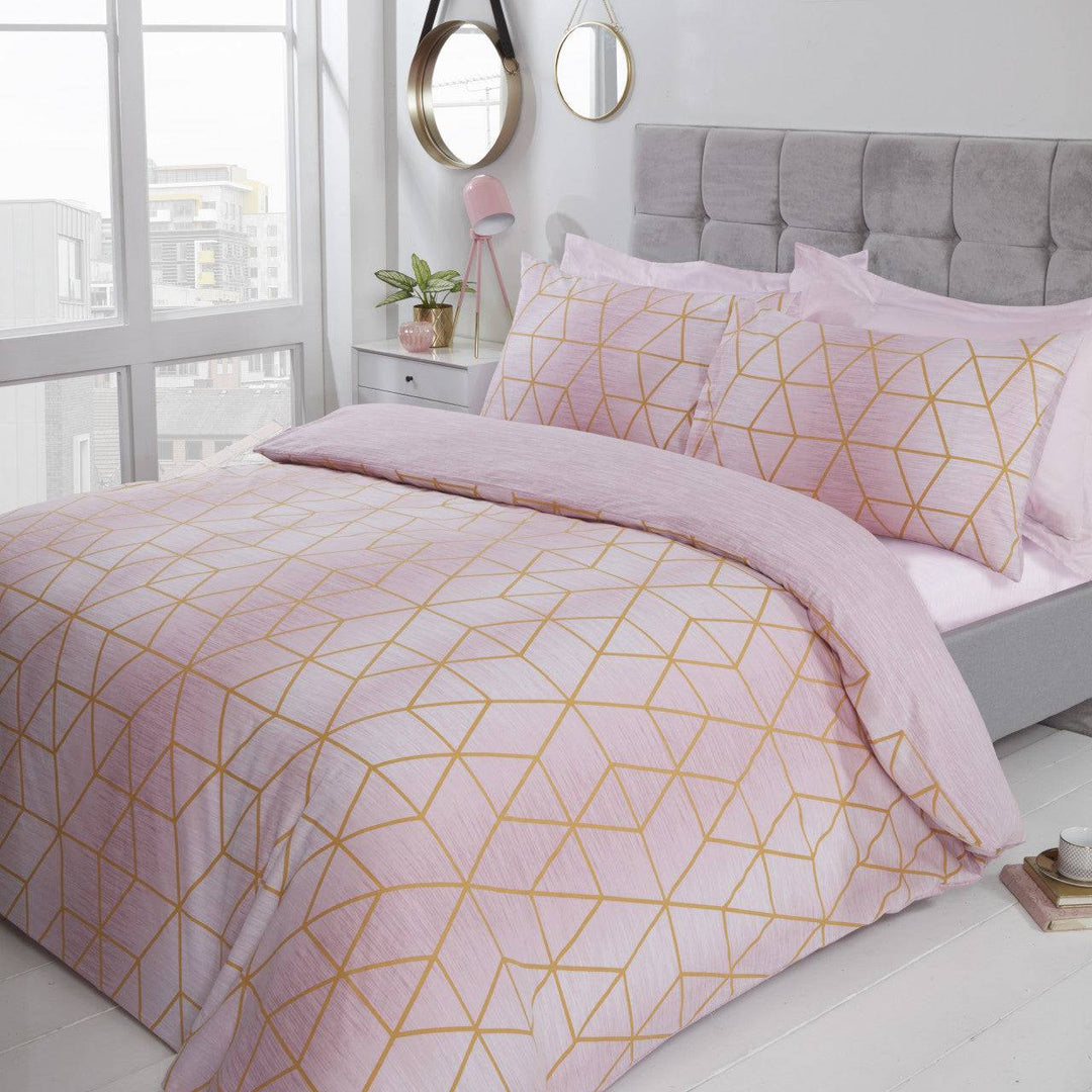 Calvin Duvet Set Single Blush - TidySpaces