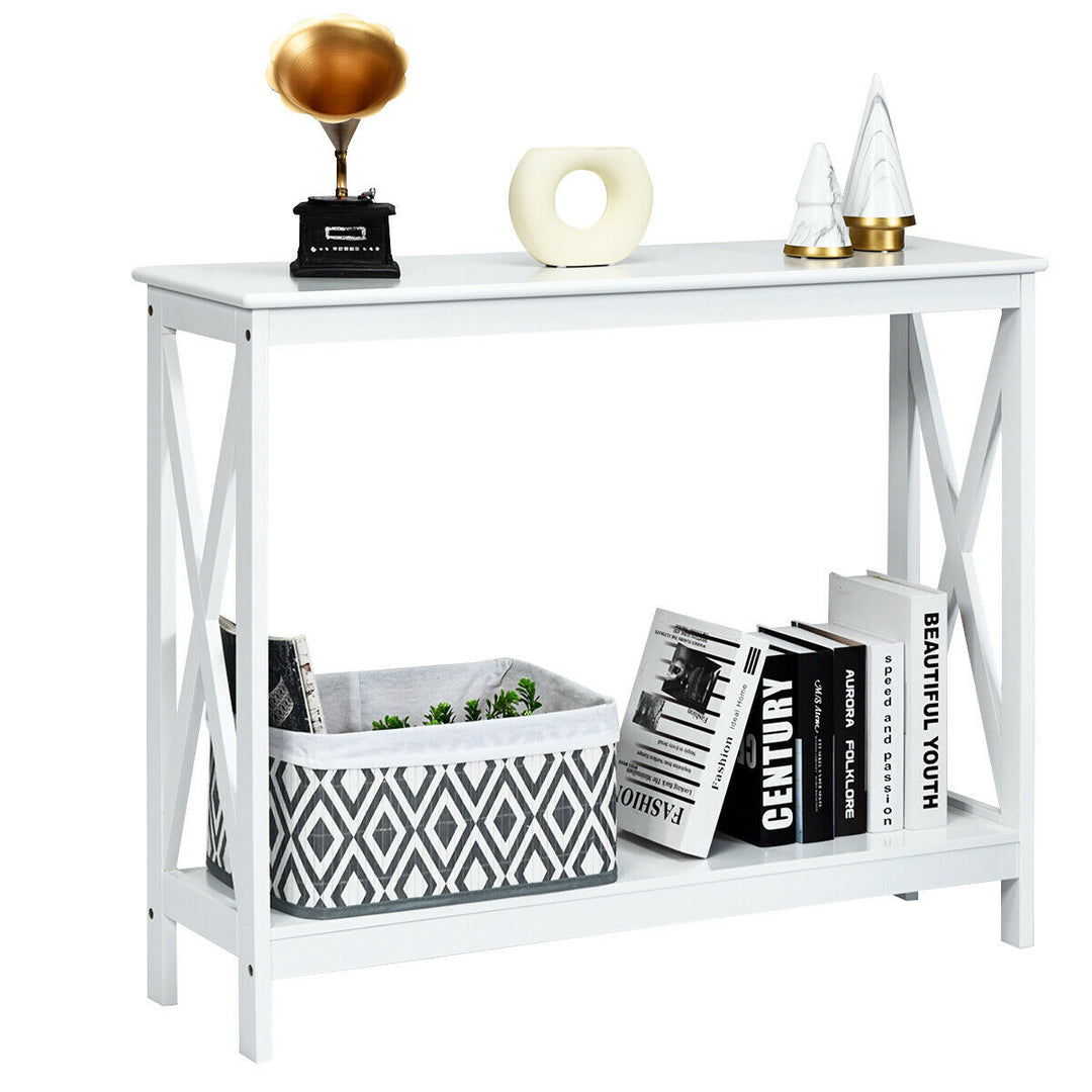 2 Tier Wooden Console Table - TidySpaces