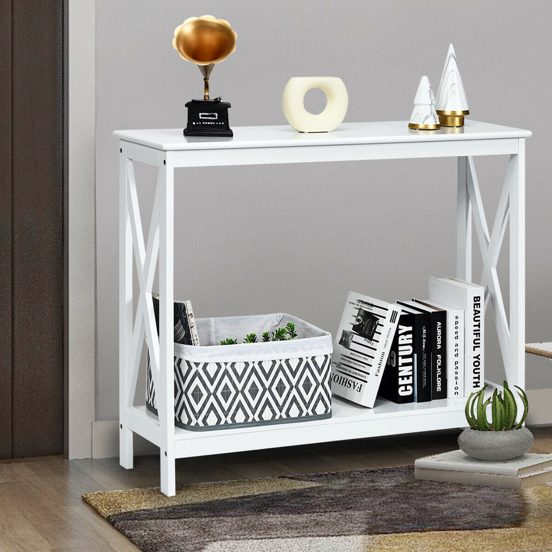 2 Tier Wooden Console Table - TidySpaces