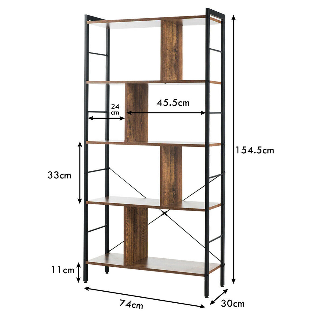 5 Tiers Freestanding Display Bookshelf for Home Office - TidySpaces