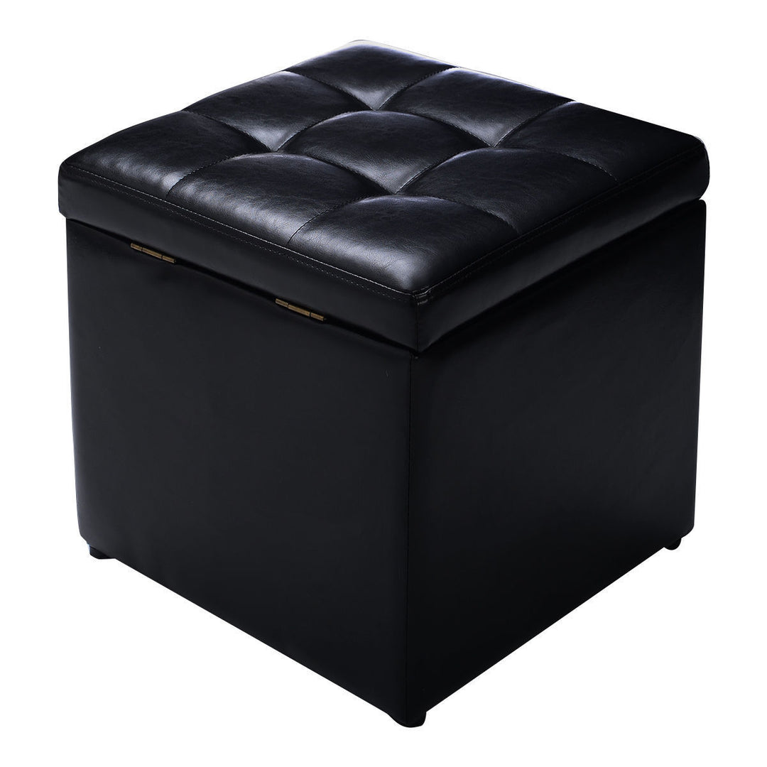 Foldable Cube Ottoman Pouffe Storage Seat - TidySpaces