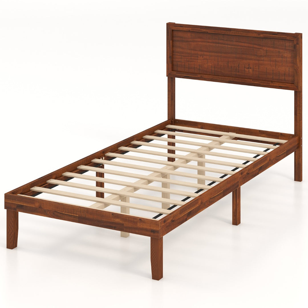 Bed Frame with Headboard and Slats Support - TidySpaces