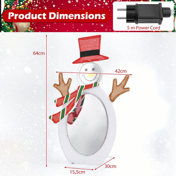 Pre-Lit Snowman with 2 Infinity Tunnel Lights and Top Hat - TidySpaces