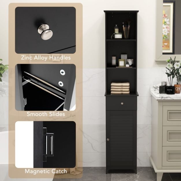 Tall Bathroom Cabinet with Adjustable Shelves