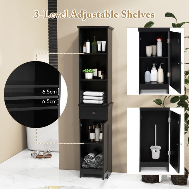 Tall Bathroom Cabinet with Adjustable Shelves