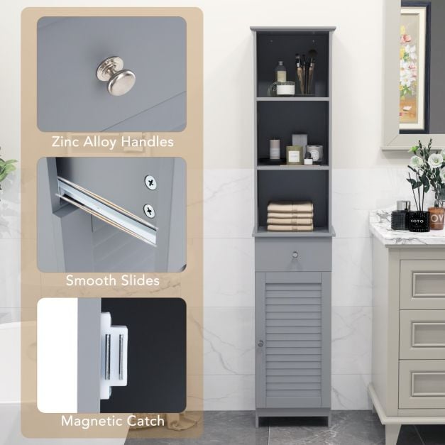 Tall Bathroom Cabinet with Adjustable Shelves