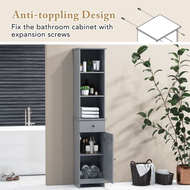 Tall Bathroom Cabinet with Adjustable Shelves