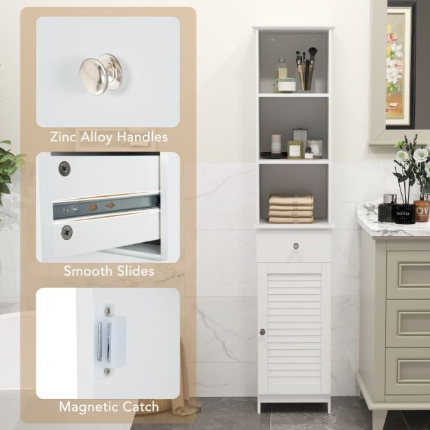 Tall Bathroom Cabinet with Adjustable Shelves