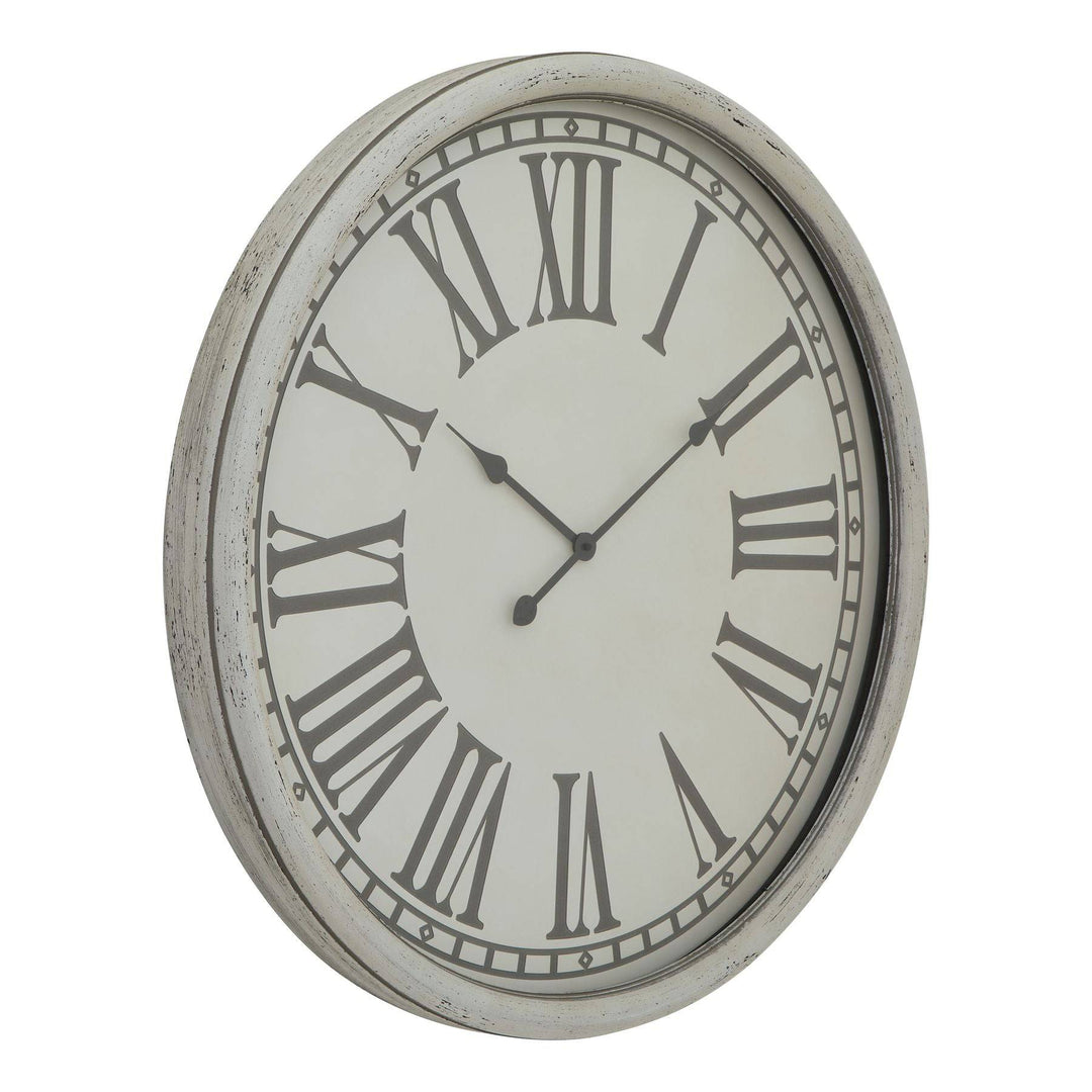 Embossed Wall Clock With Glass WHITE METAL - TidySpaces