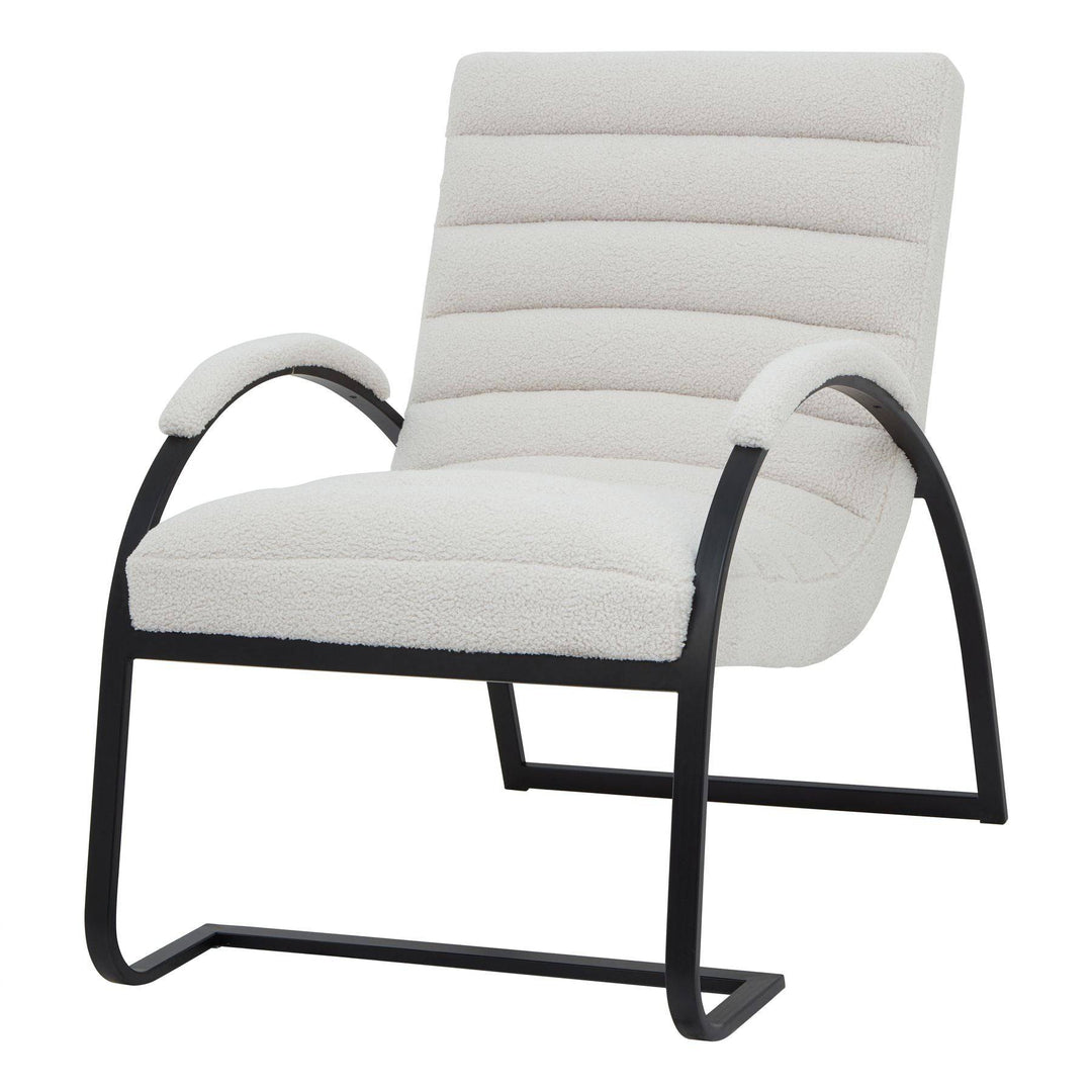Bouclé Ribbed Ark Chair BLACK METAL - TidySpaces