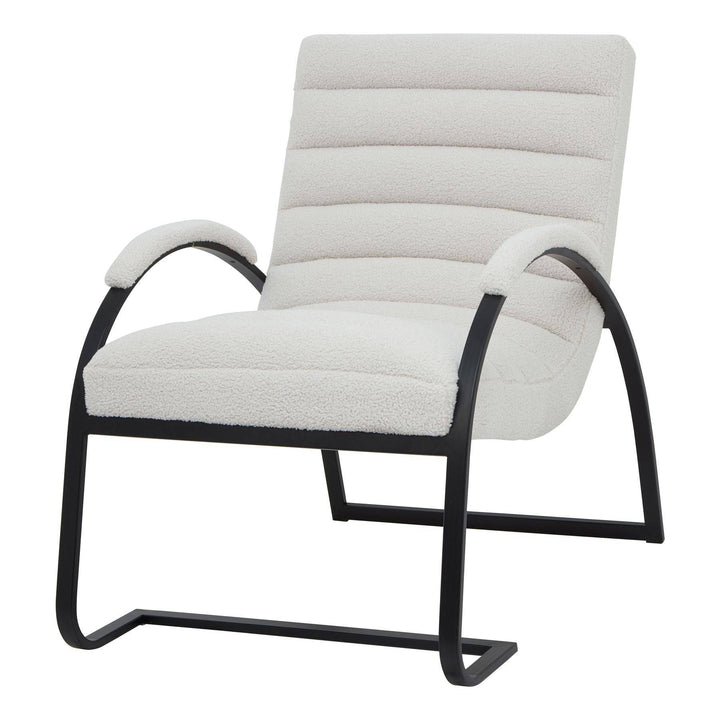 Bouclé Ribbed Ark Chair BLACK METAL - TidySpaces