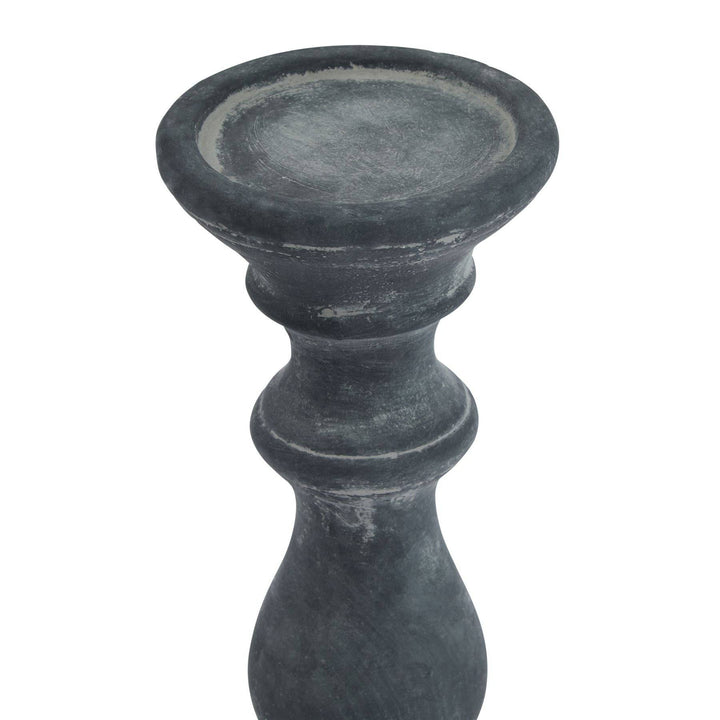 Amalfi Grey Column Candle Holder - TidySpaces