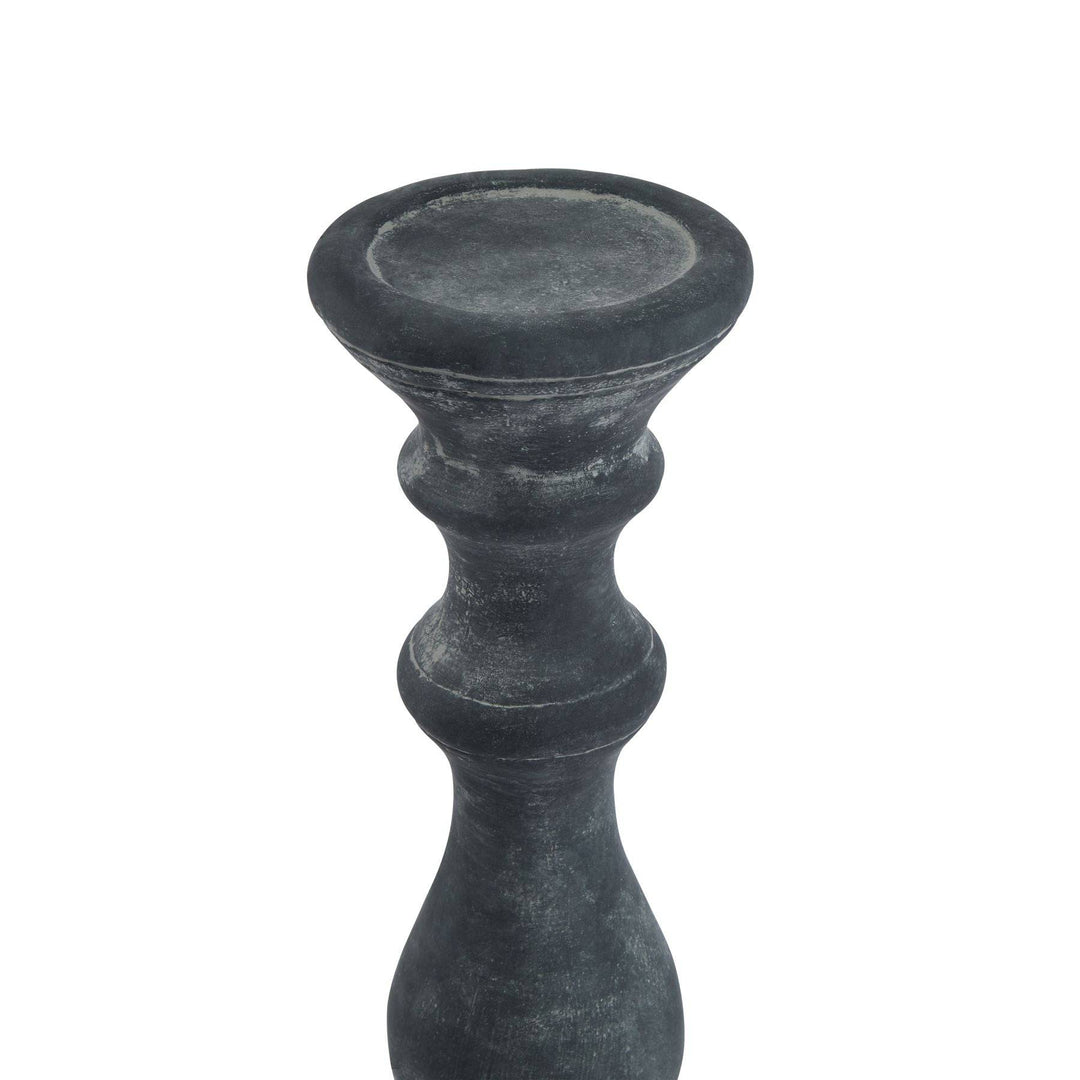 Amalfi Large Grey  Column Candle Holder - TidySpaces