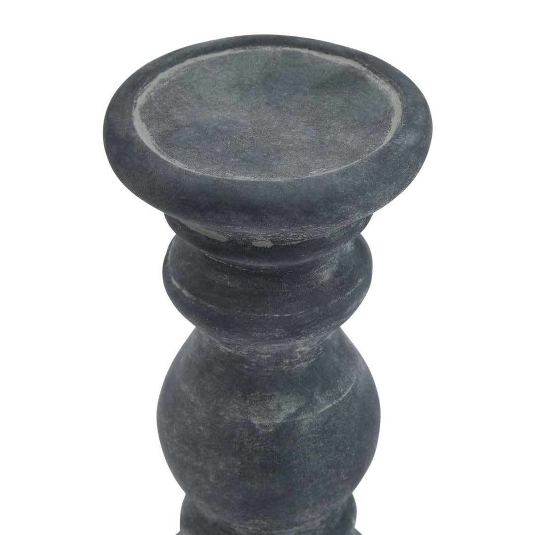 Amalfi Small Grey  Column Candle Holder - TidySpaces