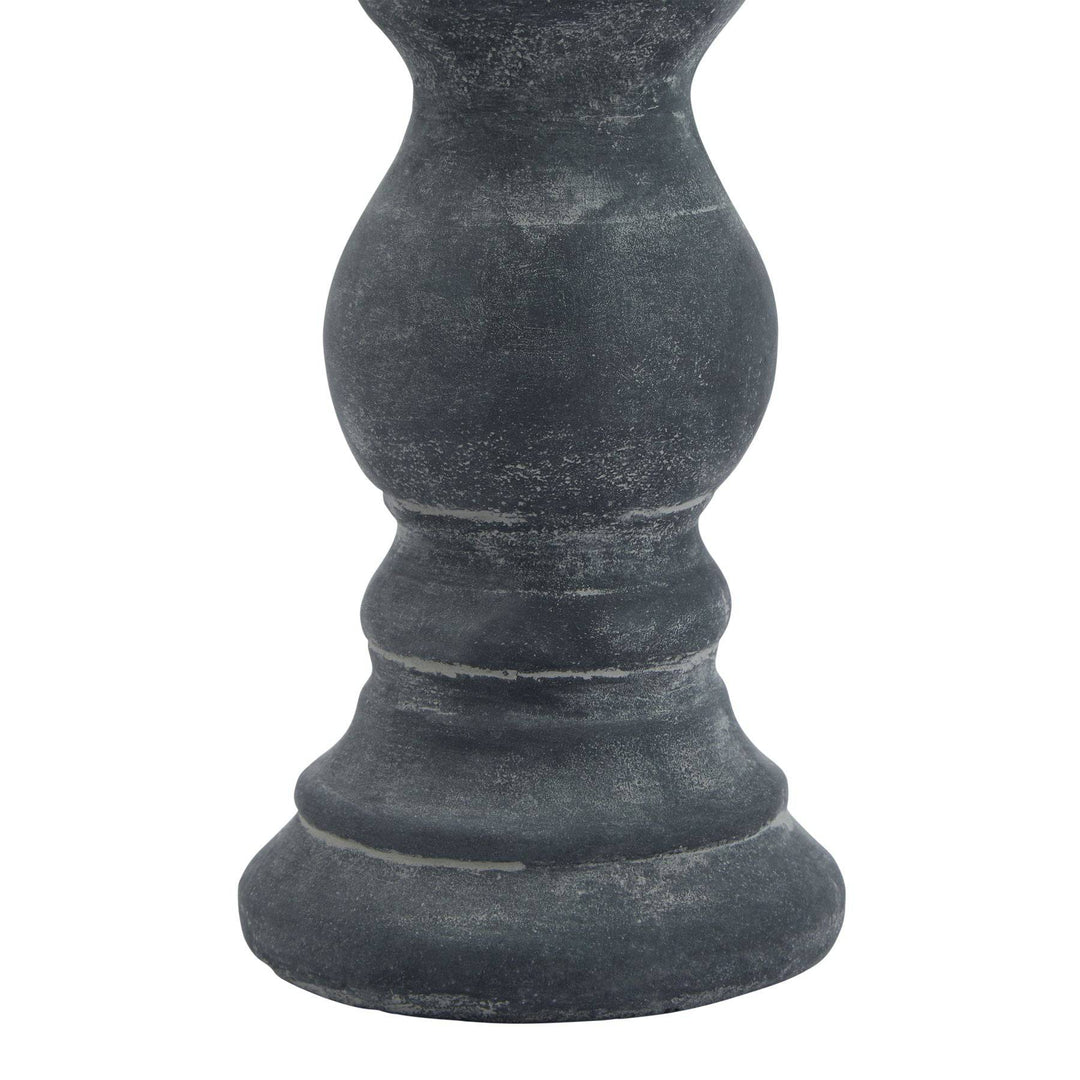 Amalfi Small Grey  Column Candle Holder - TidySpaces