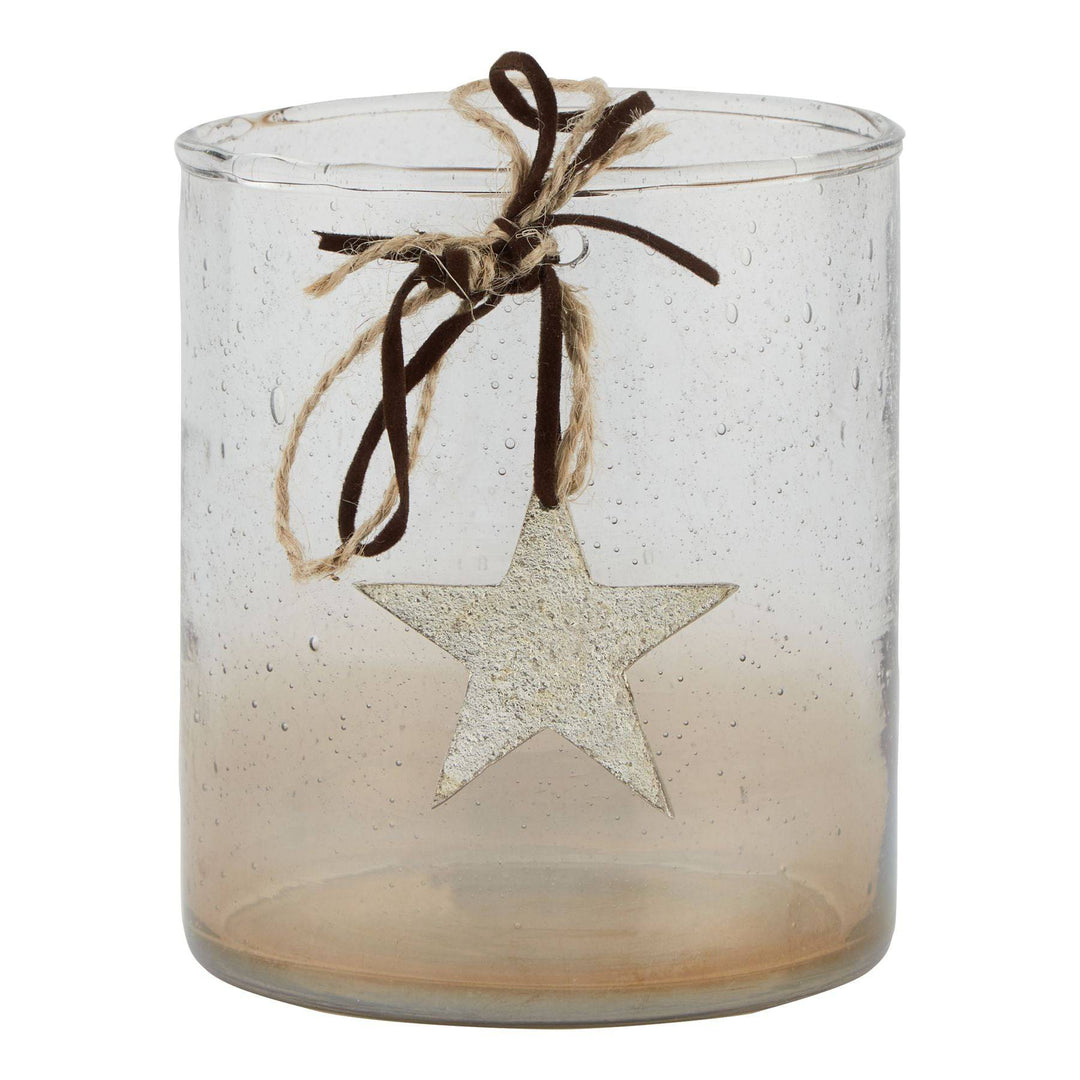 Coffee Ombre Collection Large Candle Holder Votive With Star - TidySpaces