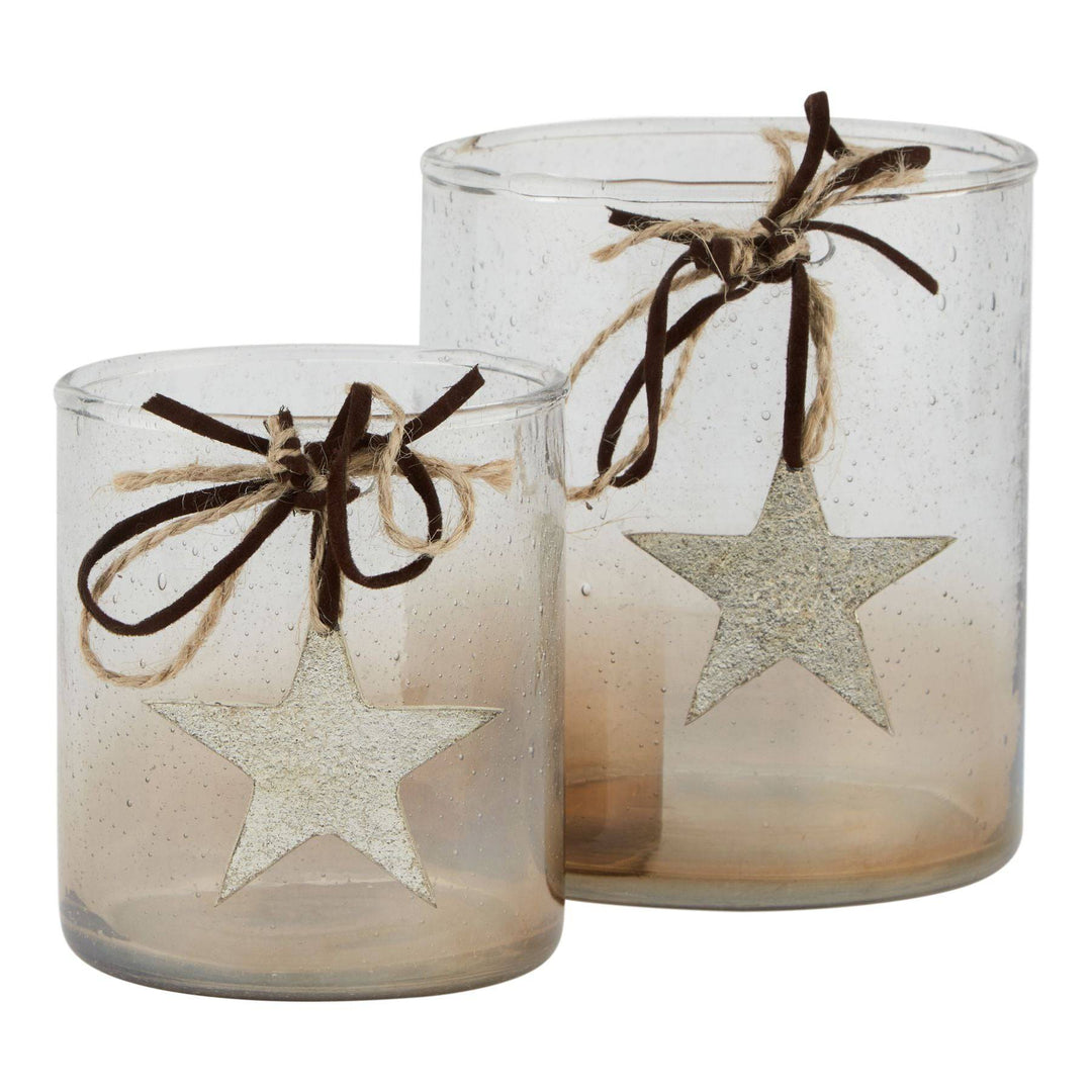 Coffee Ombre Collection Large Candle Holder Votive With Star - TidySpaces