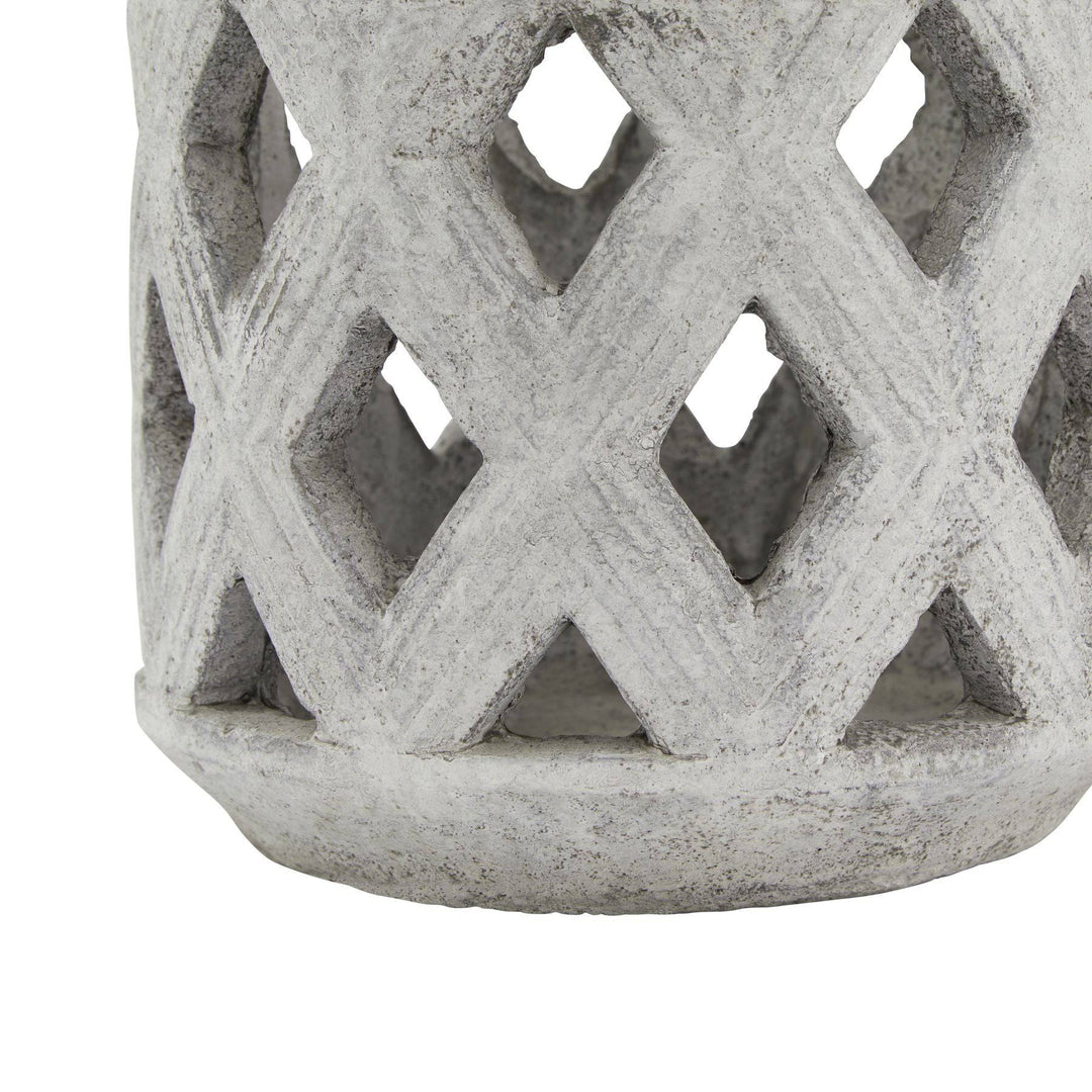 Athena Stone Lattice Lantern - TidySpaces