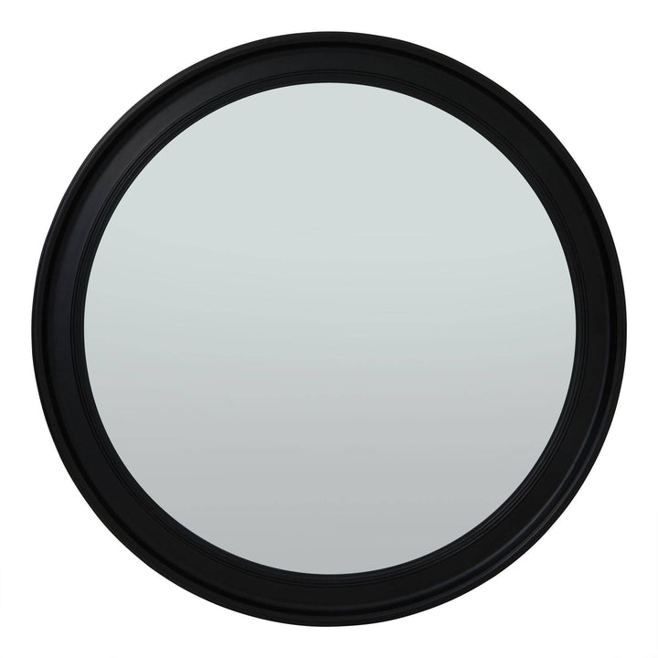 Black Wood Round Framed Large Mirror BLACK WOOD - TidySpaces