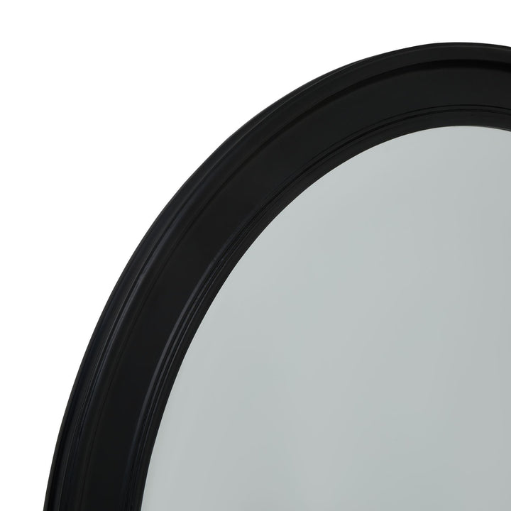 Black Wood Round Framed Large Mirror - TidySpaces