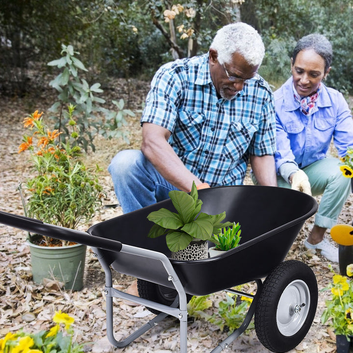 2 Tire Wheelbarrow with Pneumatic Tires 150KG