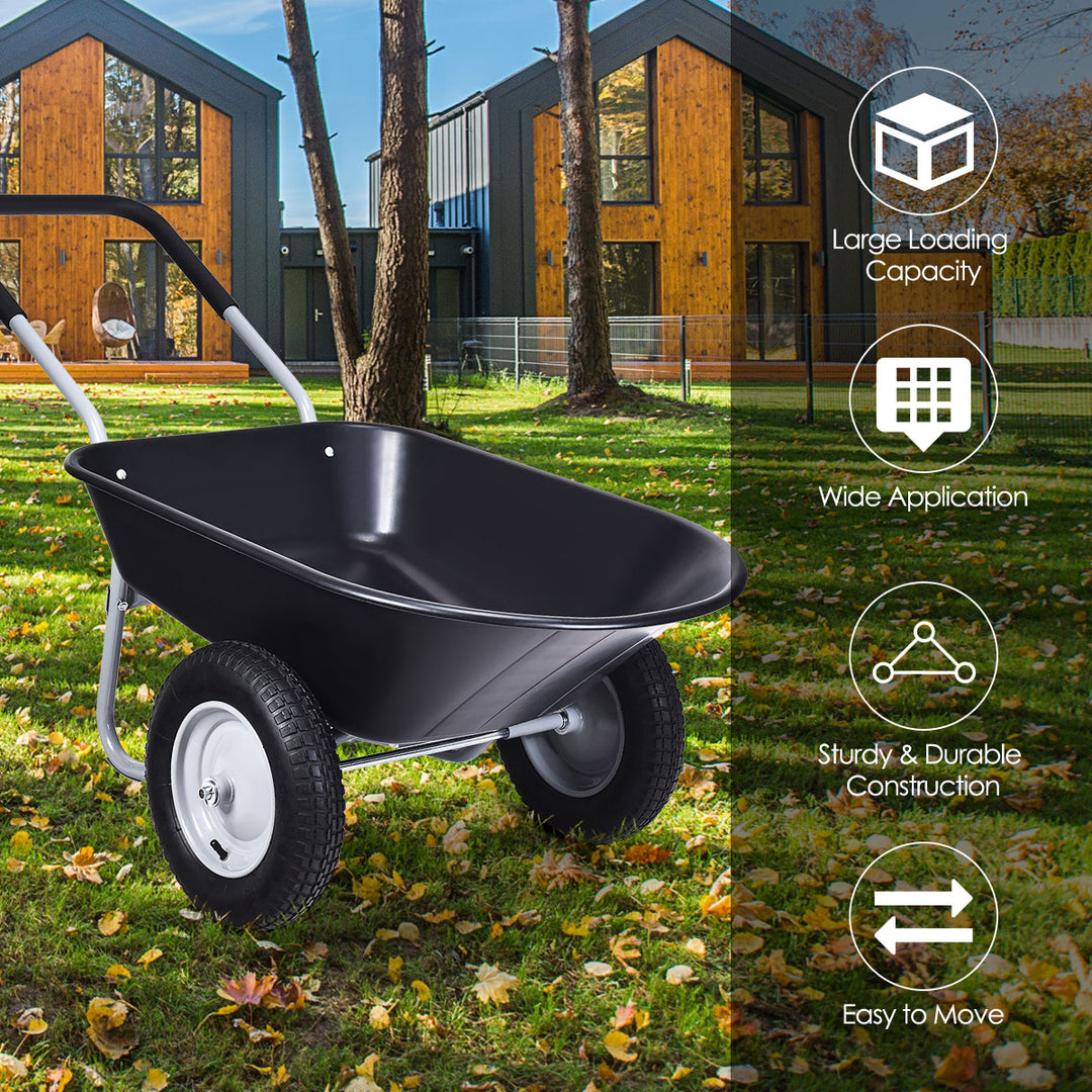 2 Tire Wheelbarrow with Pneumatic Tires 150KG