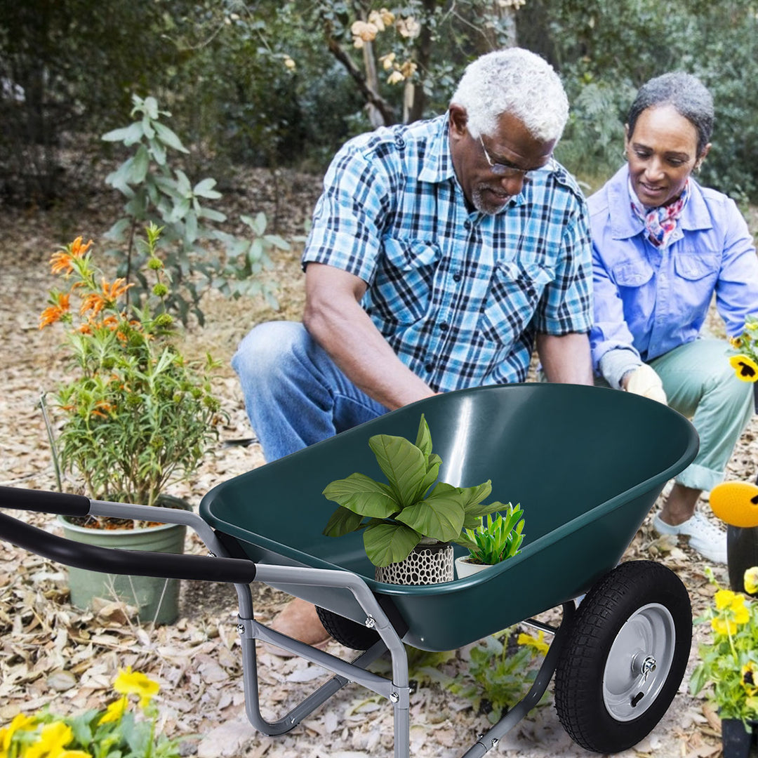 2 Tire Wheelbarrow with Pneumatic Tires 150KG