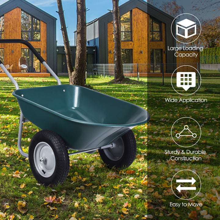 2 Tire Wheelbarrow with Pneumatic Tires 150KG