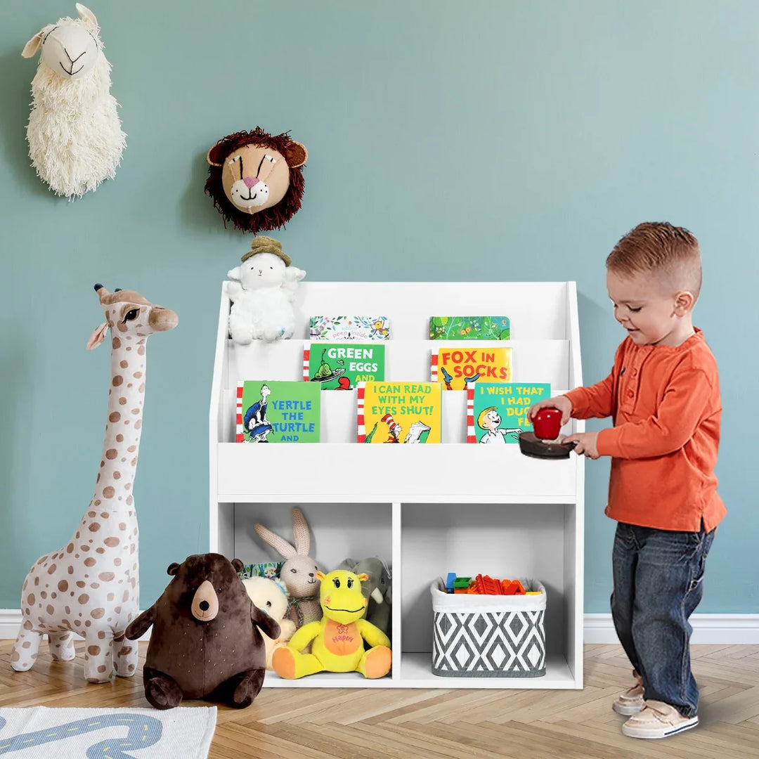 Toy Storage Cabinet Organizer with Open Shelves for Classroom Home-White - TidySpaces