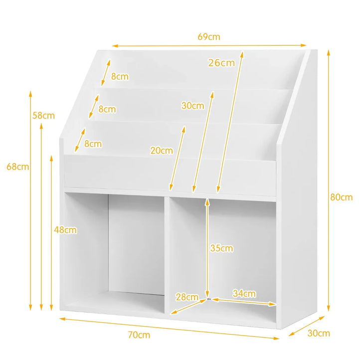 Toy Storage Cabinet Organizer with Open Shelves for Classroom Home-White - TidySpaces