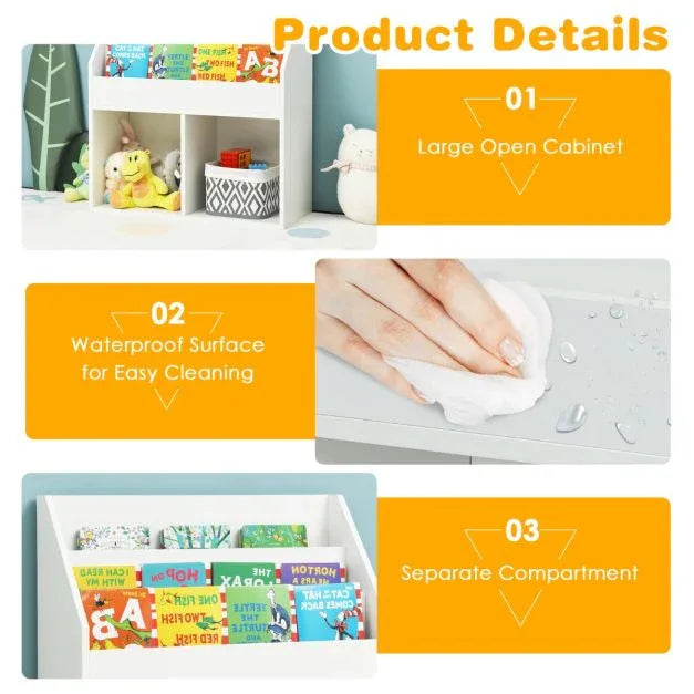 Toy Storage Cabinet Organizer with Open Shelves for Classroom Home-White - TidySpaces