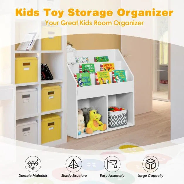Toy Storage Cabinet Organizer with Open Shelves for Classroom Home-White - TidySpaces