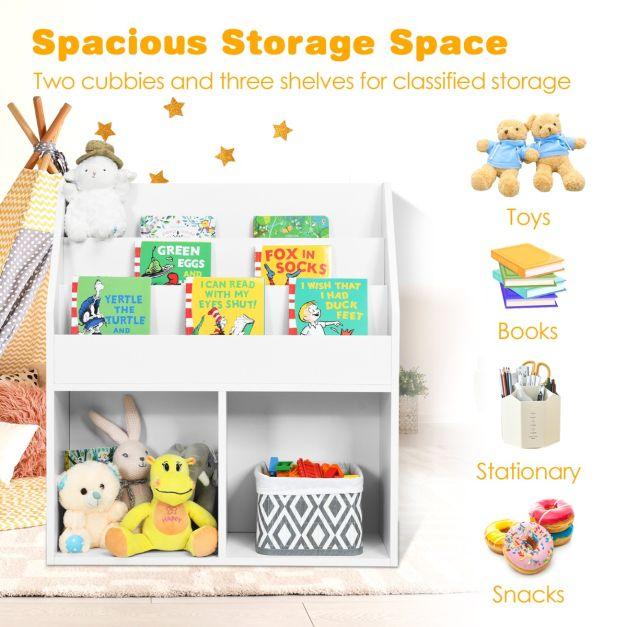 Toy Storage Cabinet Organizer with Open Shelves for Classroom Home-White - TidySpaces