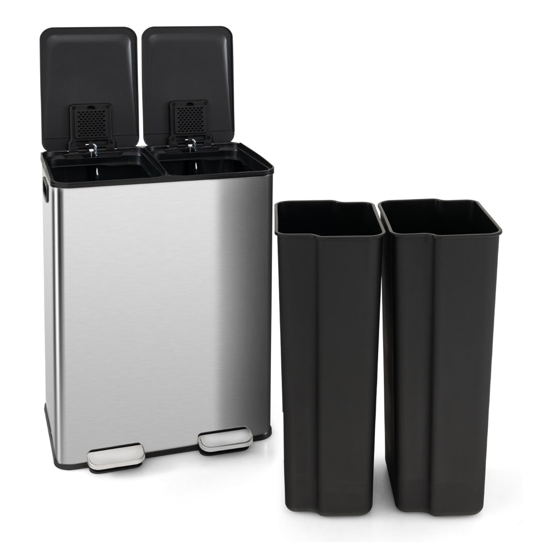 Trash Can with 2 Deodorizer Compartments and Soft Close Lids