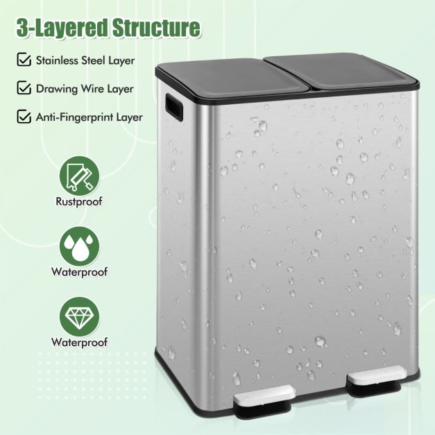 Trash Can with 2 Deodorizer Compartments and Soft Close Lids