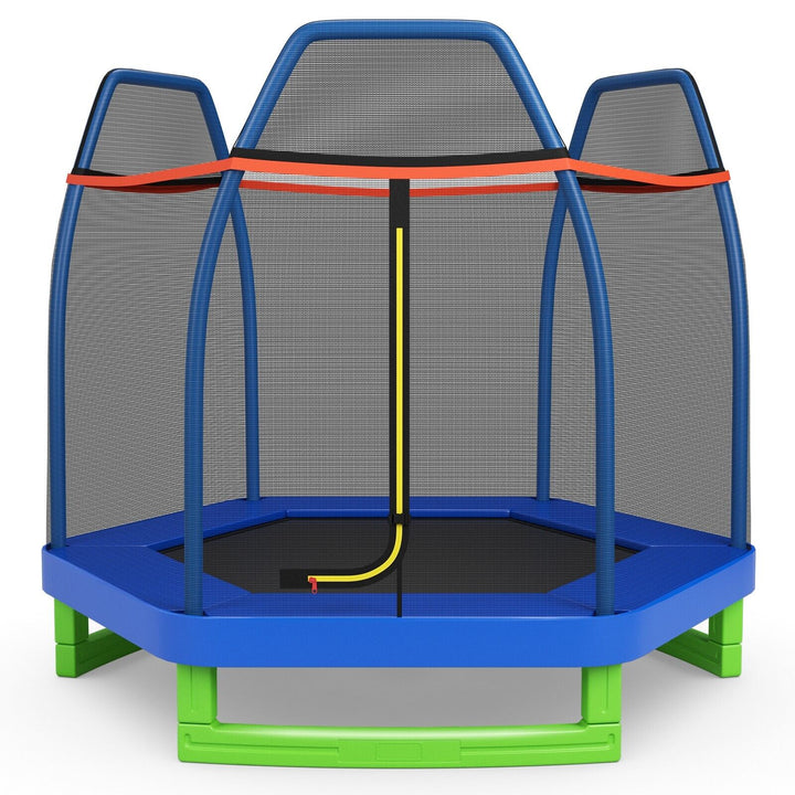 7 Feet Kids Trampoline with Safety Enclosure Net