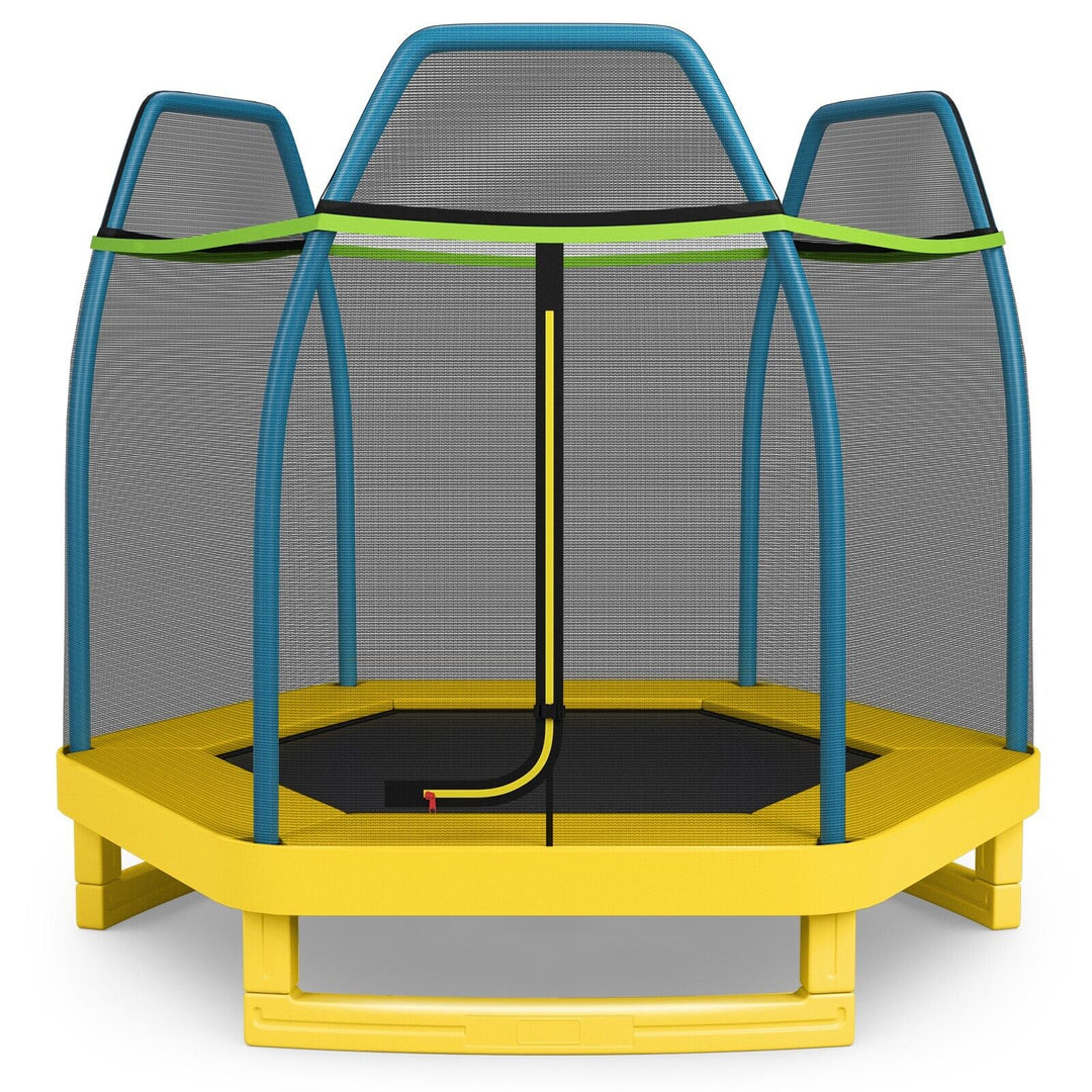 7 Feet Kids Trampoline with Safety Enclosure Net