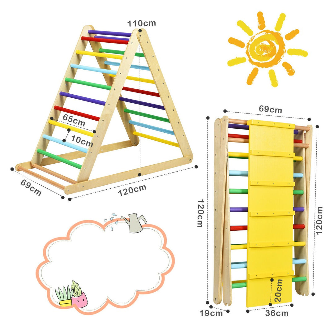 Wooden Climbing Ladder with Ramp for Kindergarten or Home