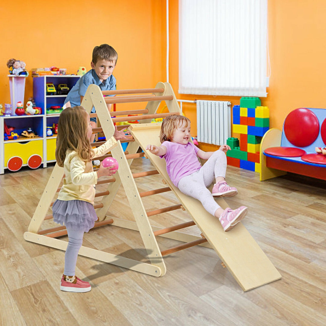 Wooden Climbing Ladder with Ramp for Kindergarten or Home