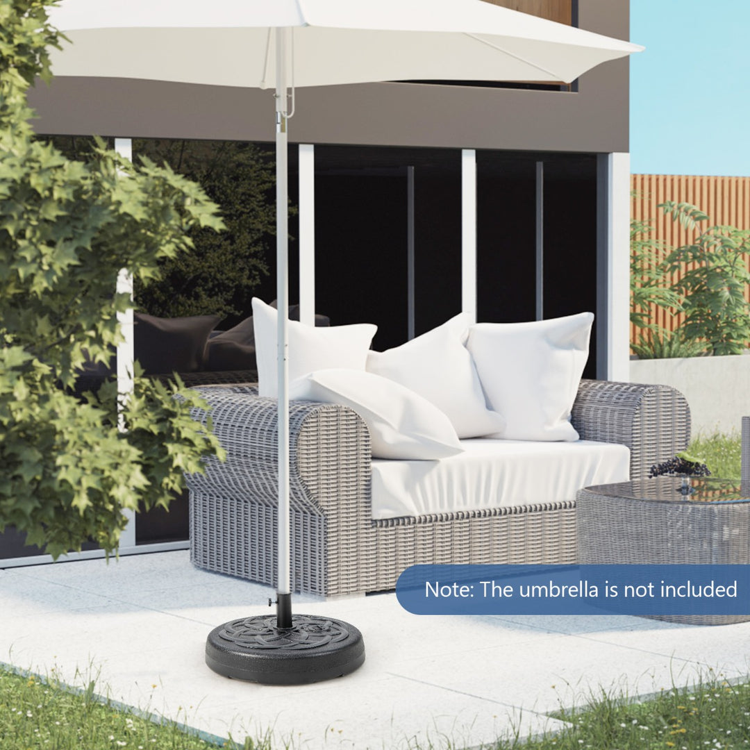 Fillable Round Umbrella Base Stand for Yard Garden Poolside