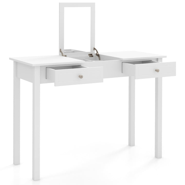 Vanity Desk with Flip Top Mirror and Drawers  for Studying Working Writing