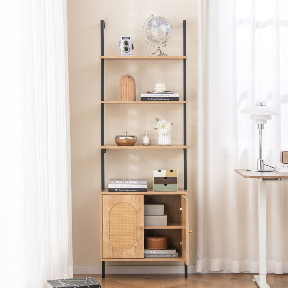 Wall Mount Bookshelf with Cabinet with Storage Cabinet - TidySpaces