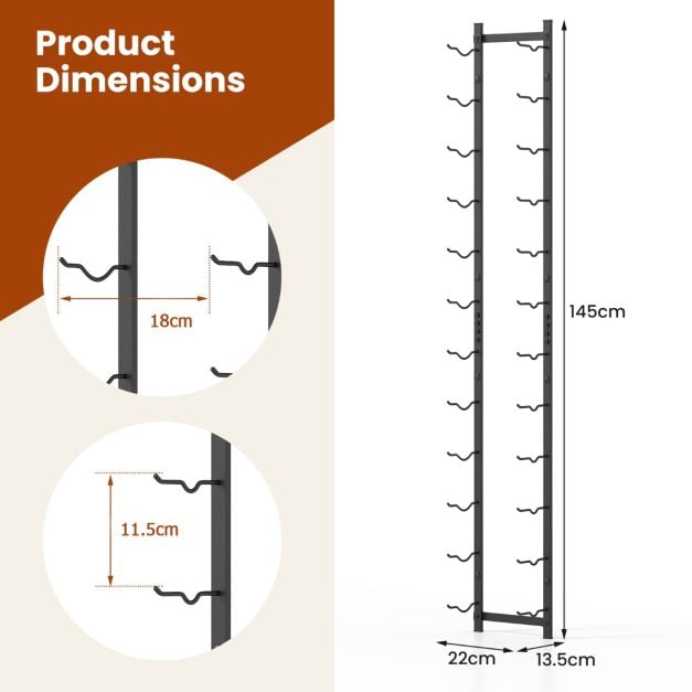 Wall Mounted Metal Wine Rack Organizer for Liquor and Champagne
