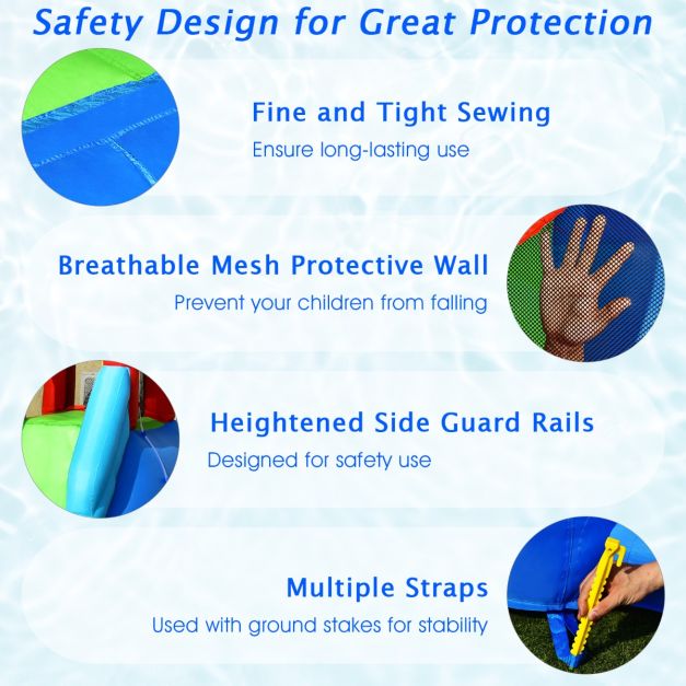 9 in 1 Inflatable Water Slide with Slide and Trampoline without Blower
