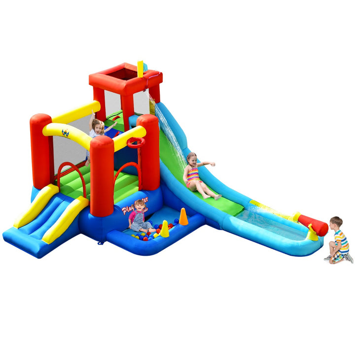 9 in 1 Inflatable Water Slide with Slide and Trampoline without Blower