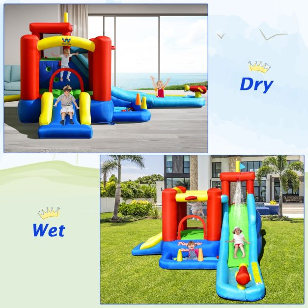 9 in 1 Inflatable Water Slide with Slide and Trampoline without Blower
