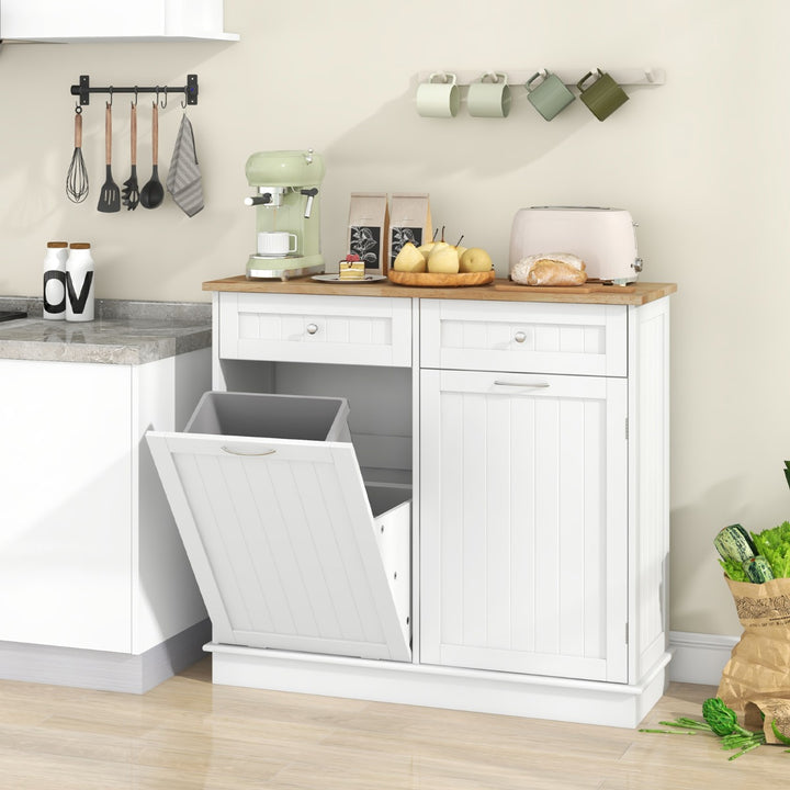 Kitchen Tilt Out Trash Cabinet with 70L Hidden Garbage Holder - TidySpaces