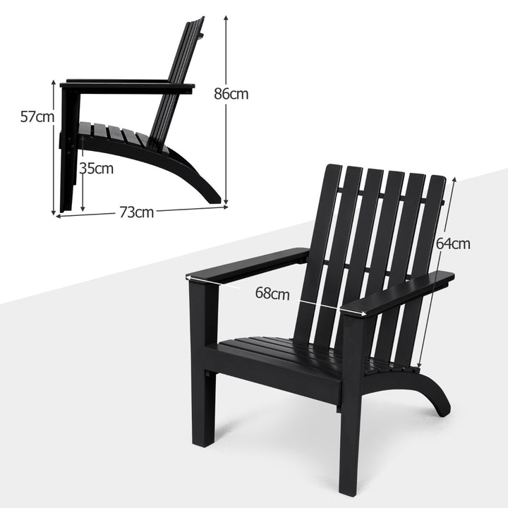 Wood Adirondack Chair with Solid Acacia Wood and 160KG Weight Capacity