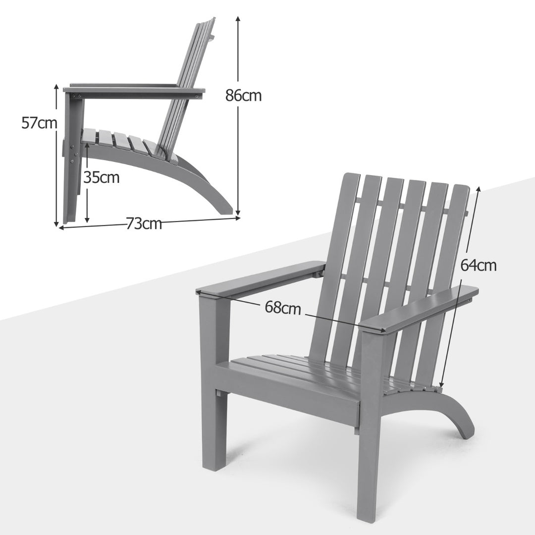 Wood Adirondack Chair with Solid Acacia Wood and 160KG Weight Capacity