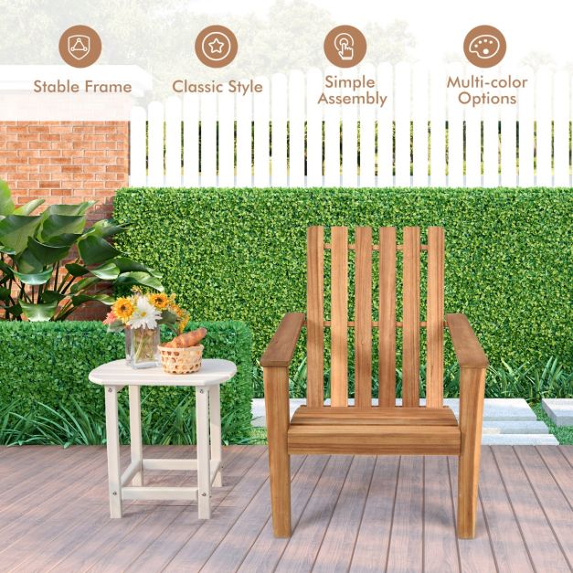 Wood Adirondack Chair with Solid Acacia Wood and 160KG Weight Capacity